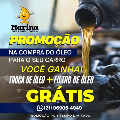 Marina Lubrificantes - Troca de Óleo - Auto Center - Distribuidora - serviços de troca de óleo - auto peças - Promoção