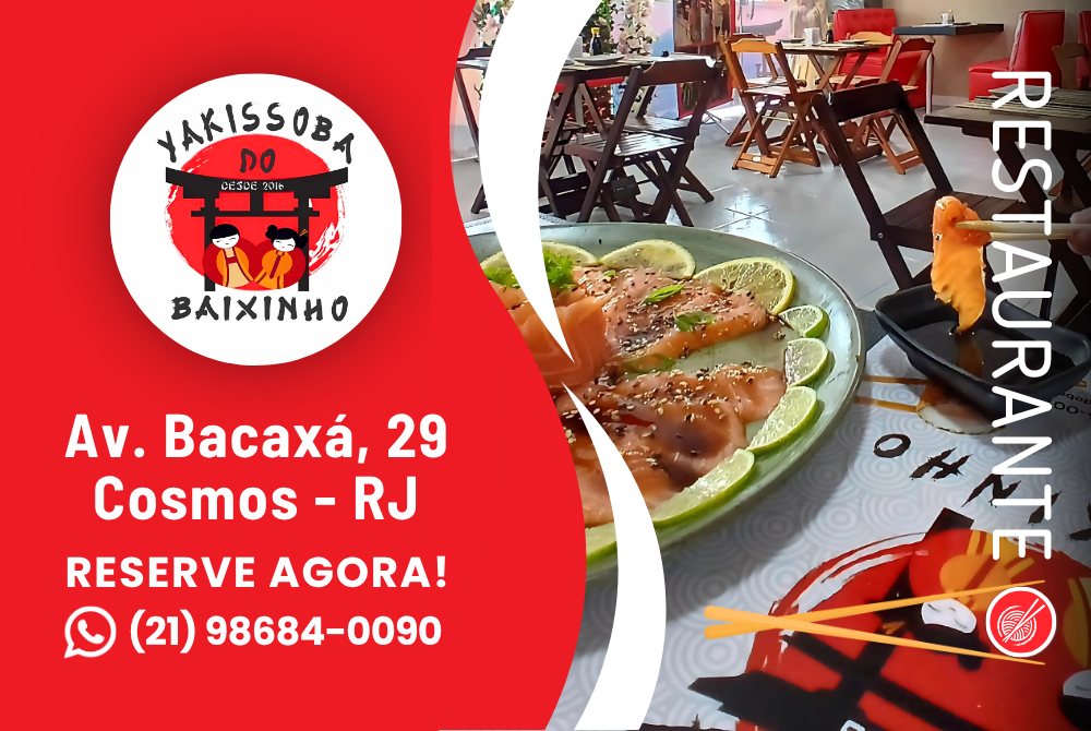 Yakissoba do Baixinho em Cosmos RJ – Restaurante japonês, yakissoba artesanal, temaki e delivery nas regiões de Santa Margarida, Inhoaíba e Campo Grande RJ